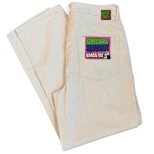 Empyre Tori Corduroy Pants 10 Off White Loose Fit Baggy Streetwear Skater